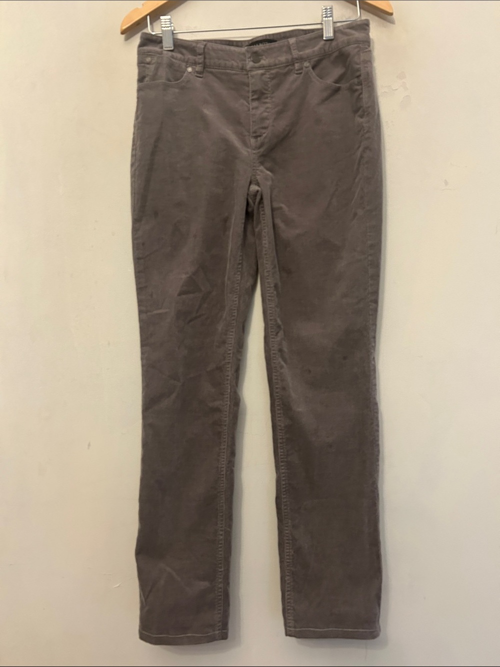 Talbots gray straight leg corduroy pants Size 4 EUC